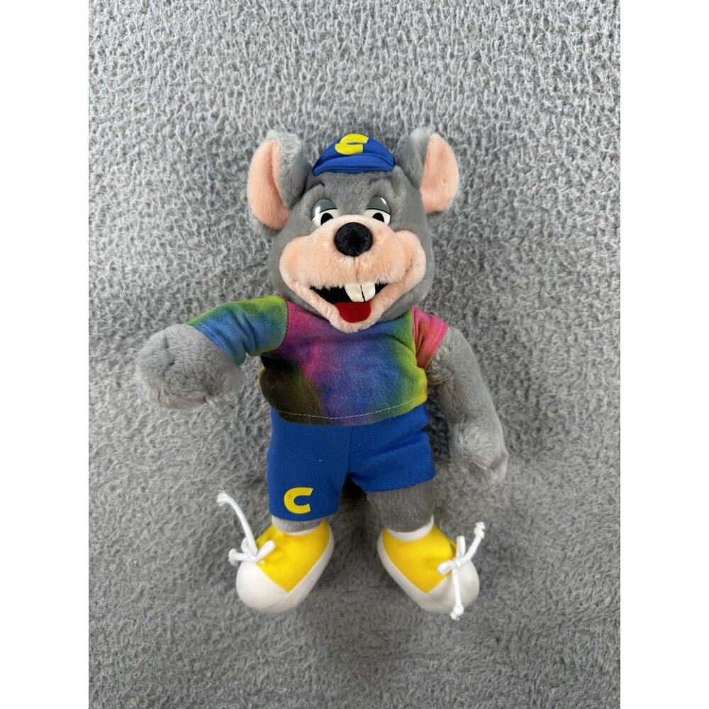 Kids Stuff 2002 Chuck E. Cheese 12in Mouse Plush with Tie-Dye Shirt RARE